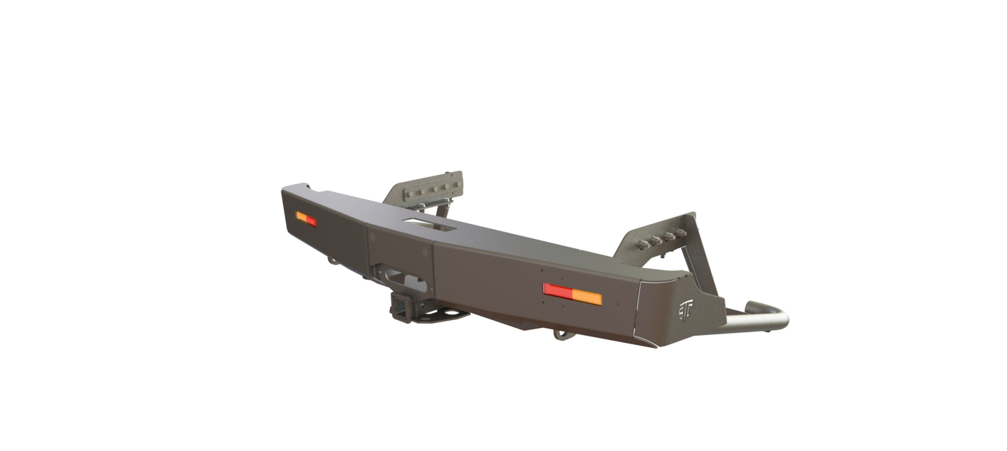 картинка Бампер силовой задний Mitsubishi L200 2019+ квадрат, лебедка, фонари