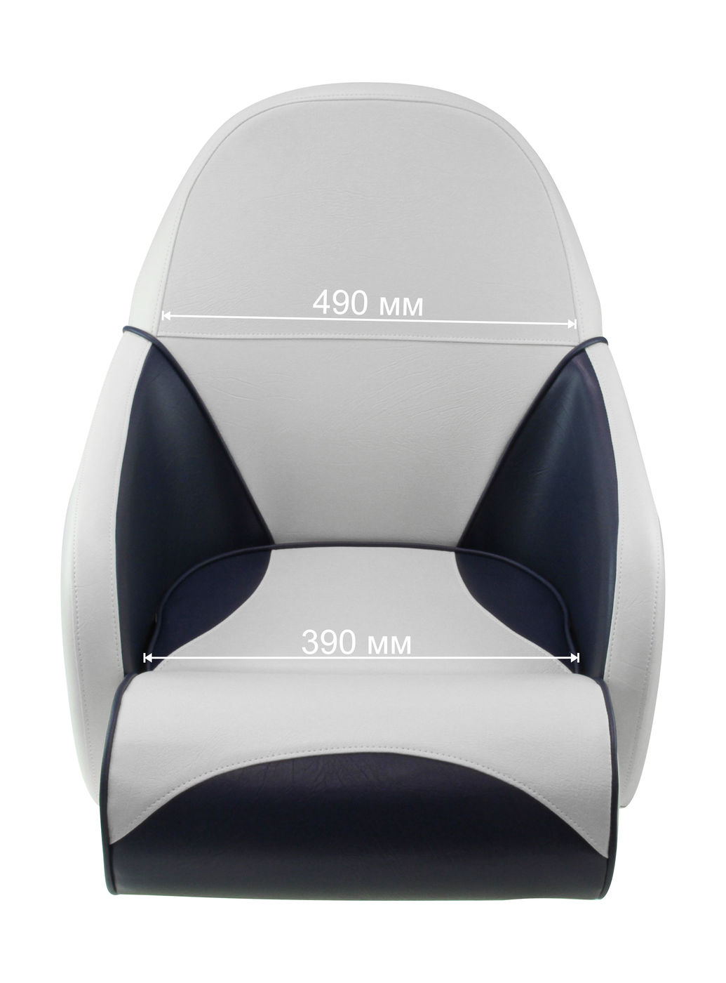 картинка Кресло OCEAN 51 мягкое, подставка, обивка белый/синий винил