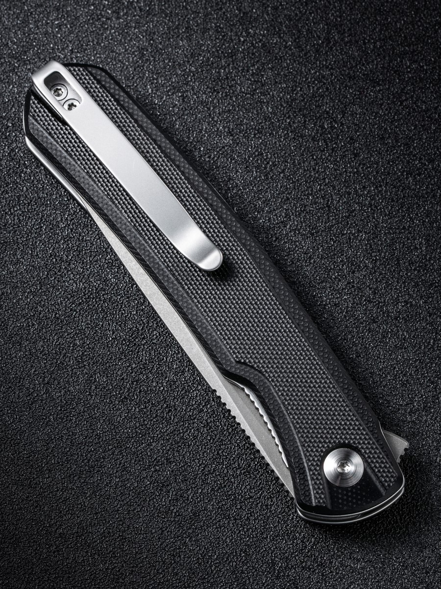 картинка Складной нож SENCUT Scitus D2 Steel Gray Stonewashed Handle G10 Black
