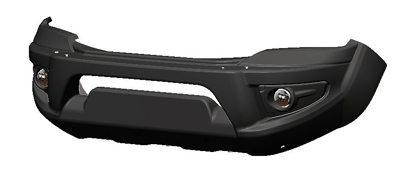 картинка Бампер передний Toyota HIlux Revo 2015-07.2018 с оптикой черный АВС-дизайн