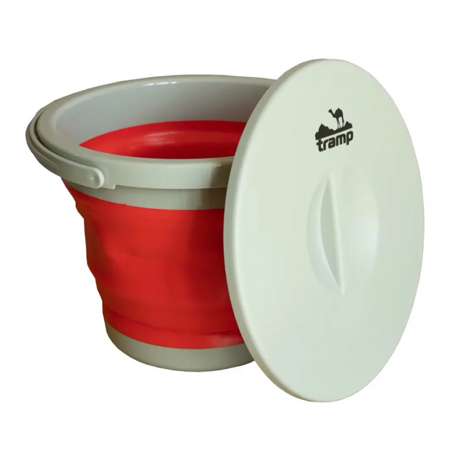 картинка Ведро складное силиконовое Tramp 5 л,с крышкой (оранжевый)