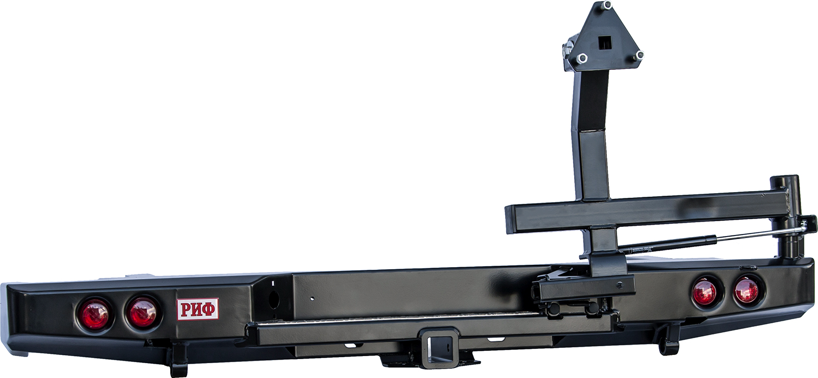 картинка Бампер задний РИФ Nissan NP300 с фаркопом, калиткой и фонарями (короткий кузов)