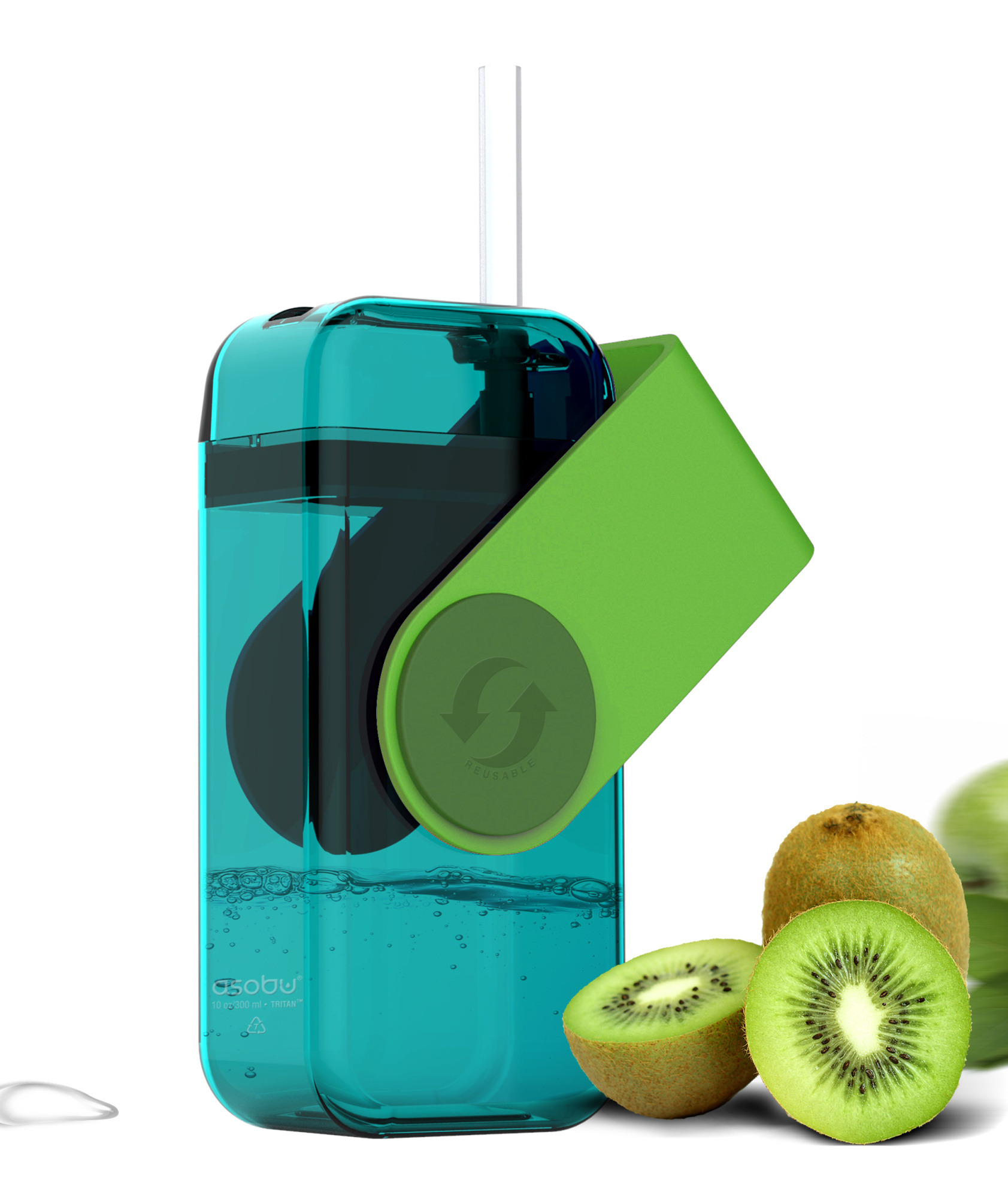 картинка Бутылка JUICY DRINK, 290 мл, бирюза/зеленый