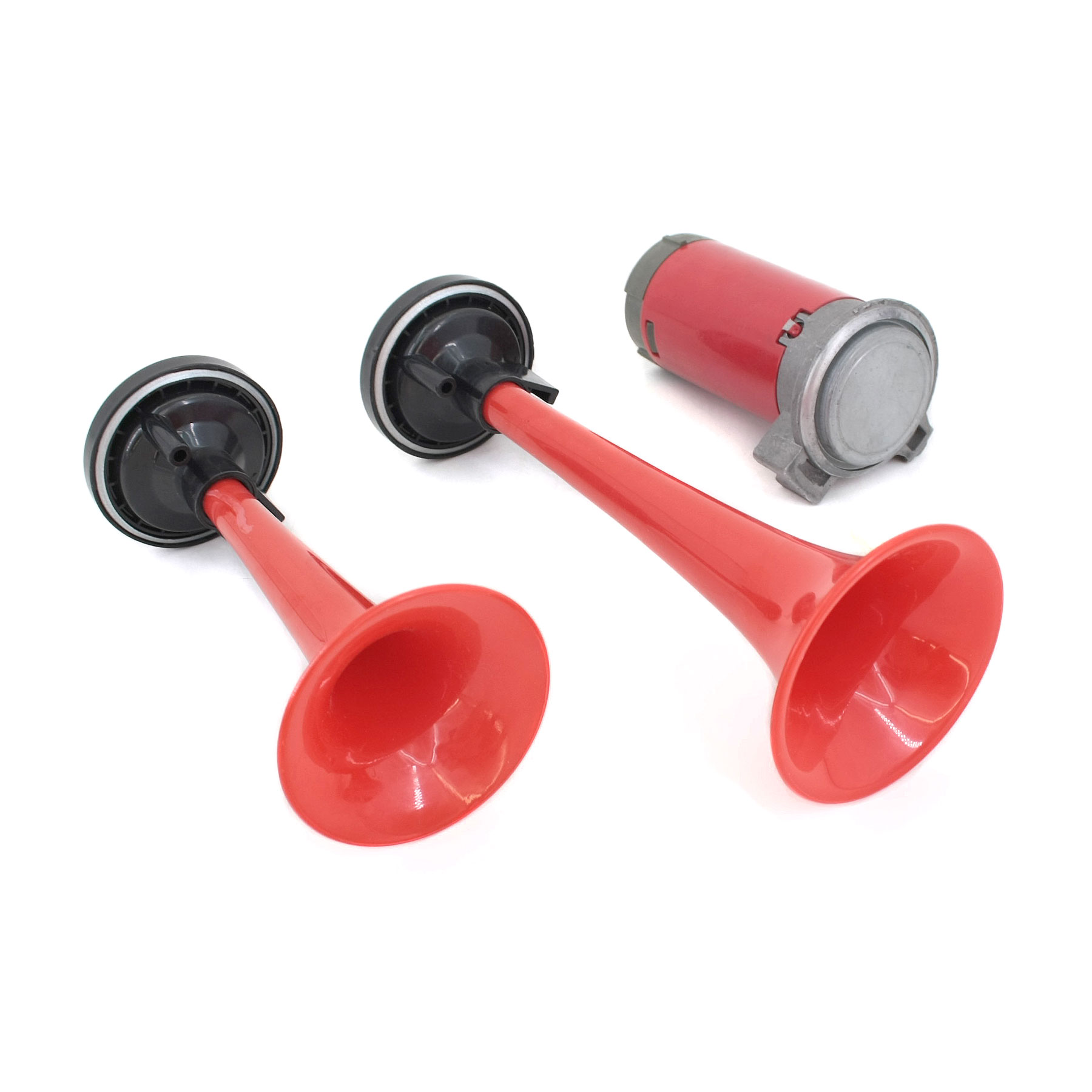 картинка Сигнал звуковой TR (электрический) 24V 2-рожка 194mm красный