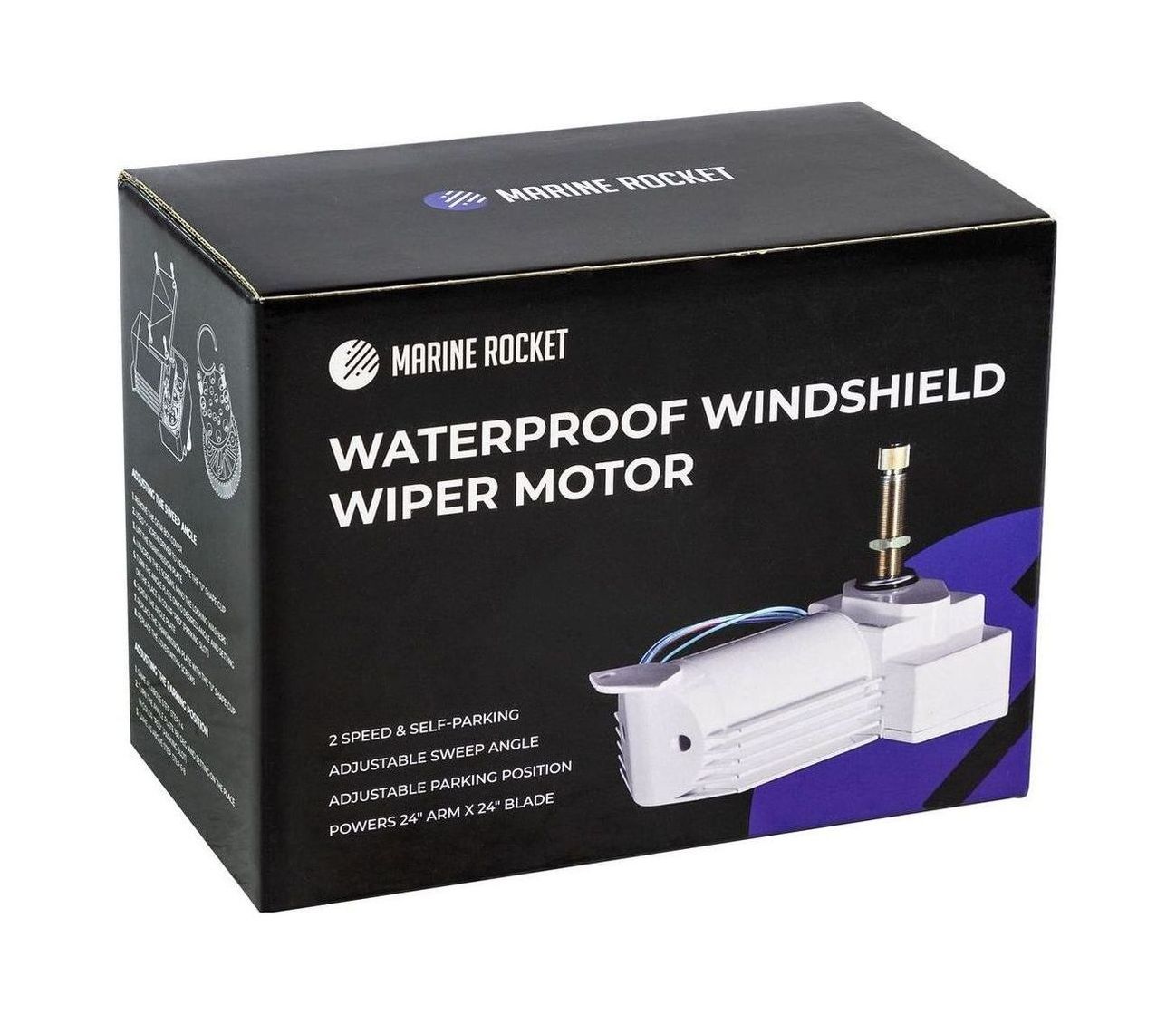 картинка Электропривод стеклоочистителя 12 В (ось 1", плавная регулировка угла), Marine Rocket