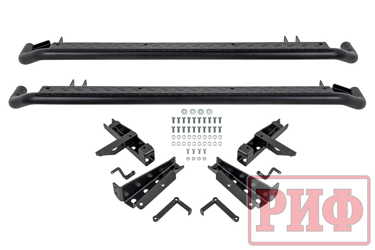 картинка Пороги РИФ силовые Lada Нива Тревел (черный алюминий)