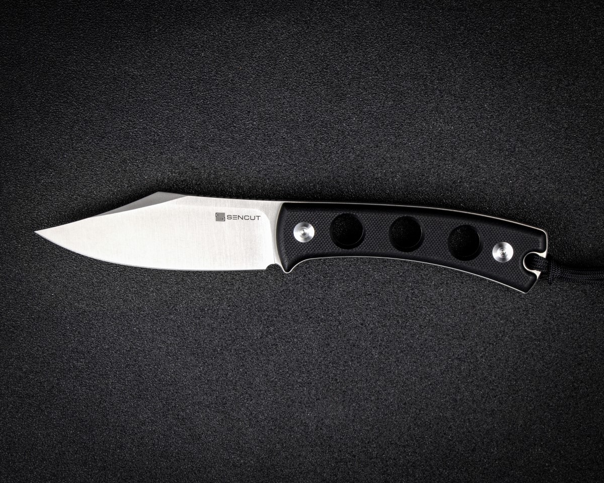 картинка Нож SENCUT Fixed Blade Waxahachie 9Cr18MoV Steel Satin Handle G10 Black