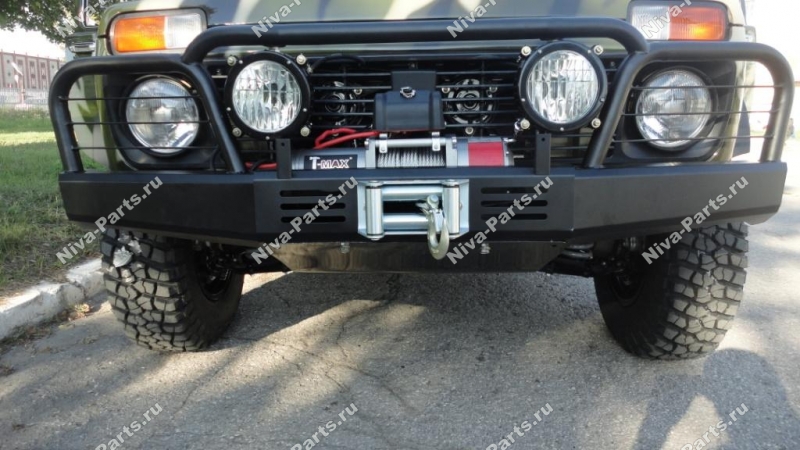 картинка Бампер передний Нива Лада под лебедку с кенгурином NP-00265