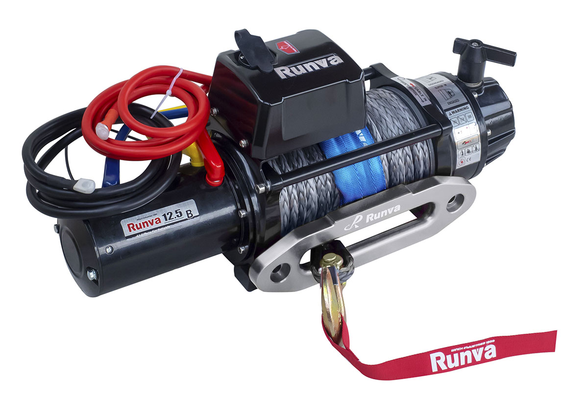 картинка Лебедка Runva 12500 lbs 5670 кг влагозащищенная 24В синтетика