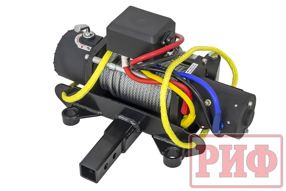 картинка Переносная лебедка РИФ 9500S c квадратом для фаркопа, сталь (облегченная)