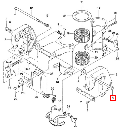 картинка Болт струбцины Tohatsu 2.5-9.8 (8x122) (YUELANG)
