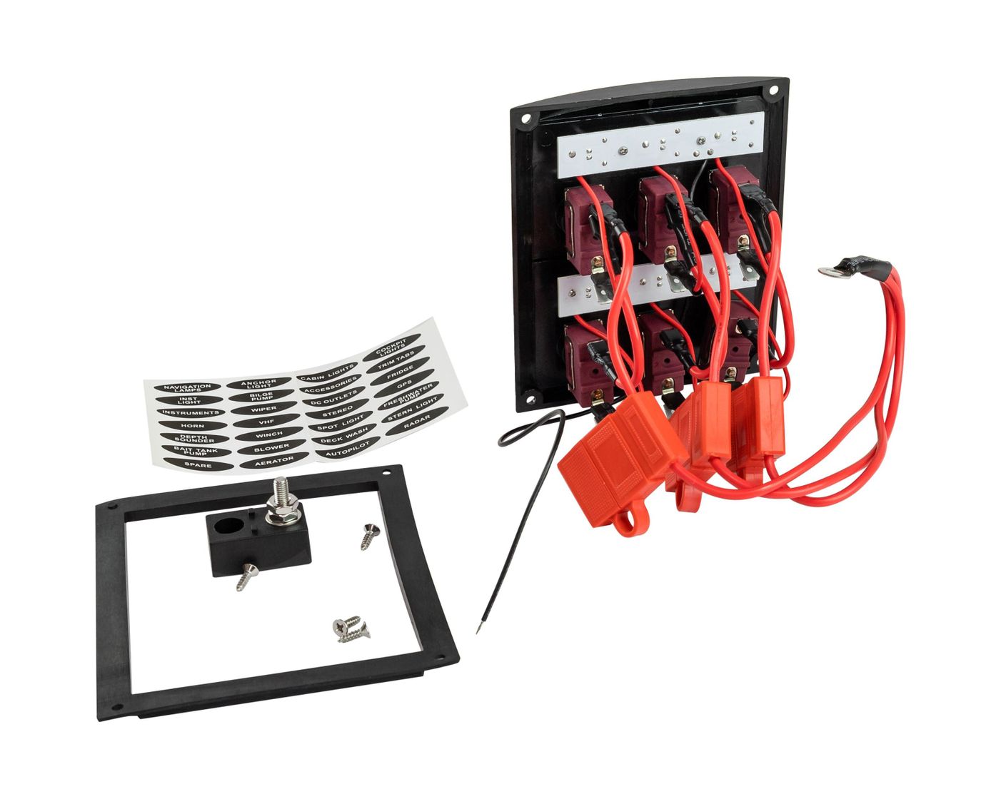 картинка Панель бортового питания 6 переключателей, индикация, предохранители