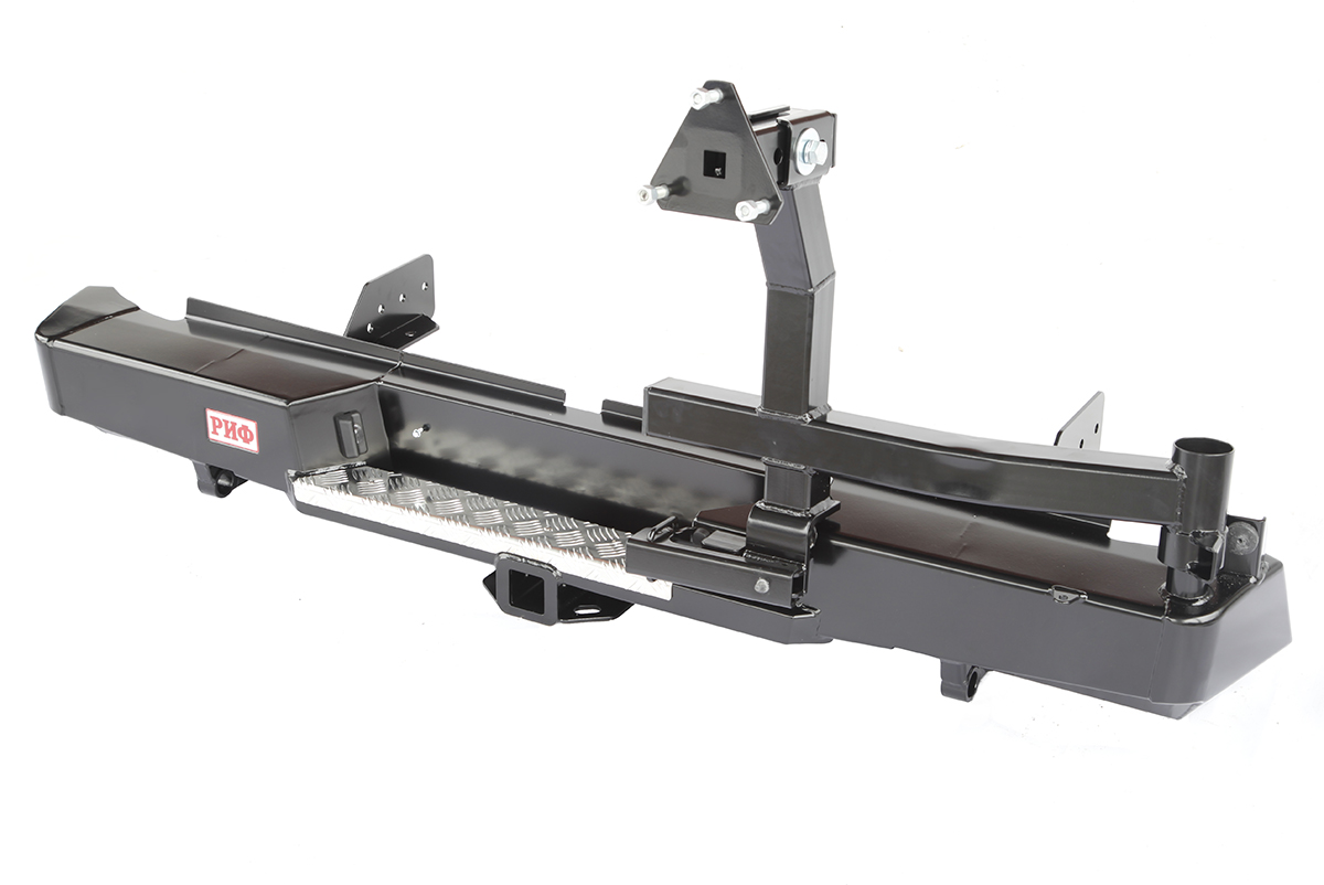 картинка Бампер задний РИФ Mitsubishi L200 2015+ с квадратом под фаркоп и калиткой