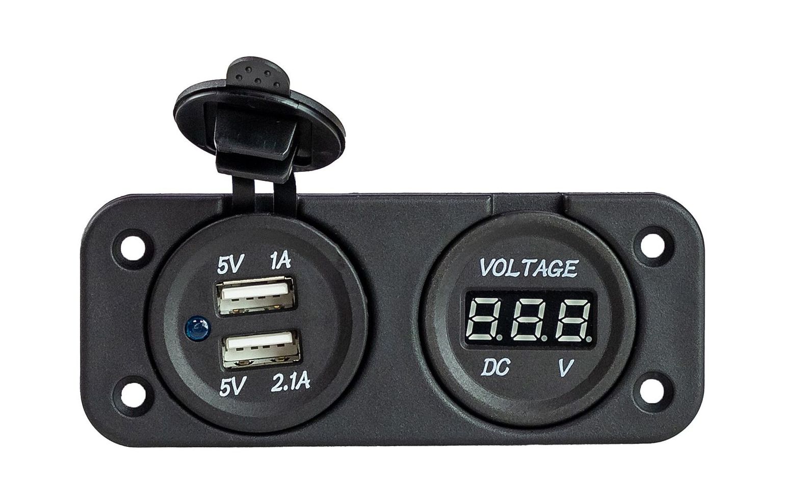 картинка Разъем USB 5в 3.1А и цифровой вольтметр