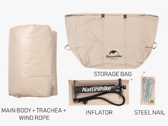 картинка Палатка Naturehike надувная Extend Air 12.0 Cotton , песочная
