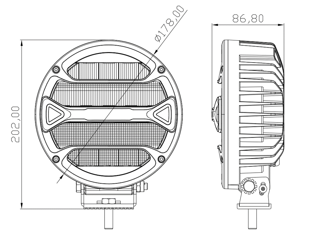 картинка Светодиодная фара водительского света РИФ 178 мм 90W LED