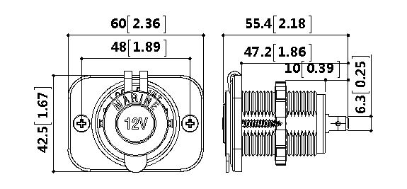 картинка Розетка 12В РИФ с монтажной панелью