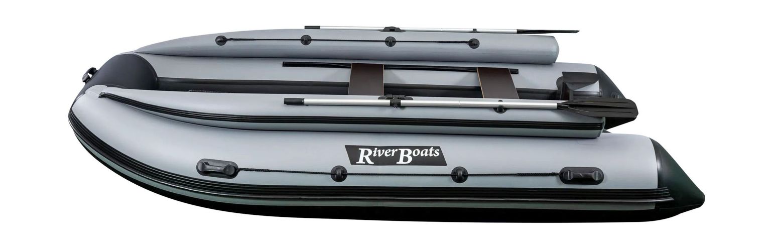 картинка Надувная лодка ПВХ, RiverBoats RB 410 НДНД, ф/б, черно-серый