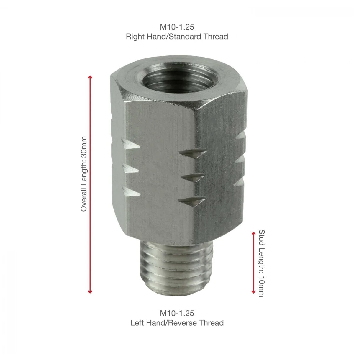 Переходник с обратной резьбой RAM M10-1.25 (RAM-M10125-RTA)