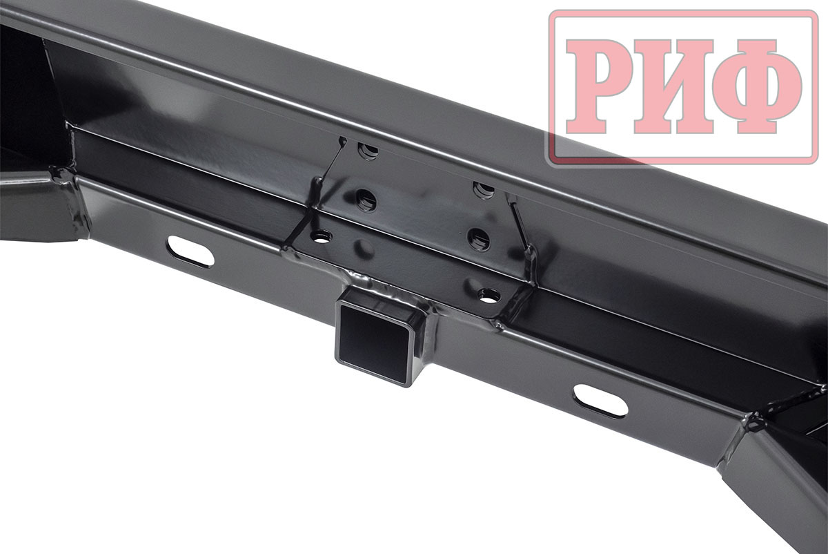 картинка Бампер задний РИФ Toyota Land Cruiser 78 2007+ с квадратом под фаркоп и фонарями стандарт