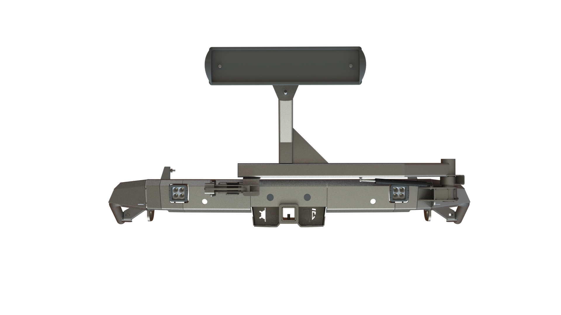 картинка Бампер силовой задний Toyota Land Cruiser 300 квадрат, калитка центр, птф