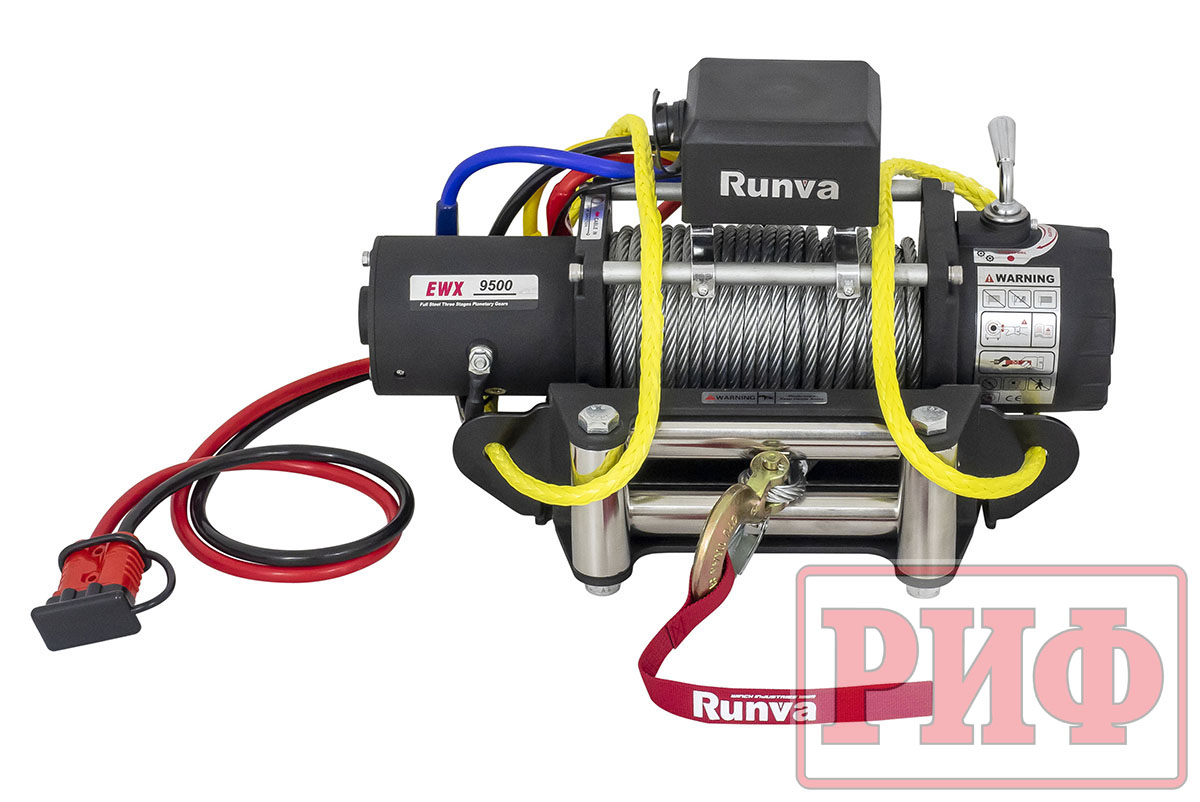 картинка Переносная лебедка РИФ 9500S c квадратом для фаркопа, сталь (облегченная)