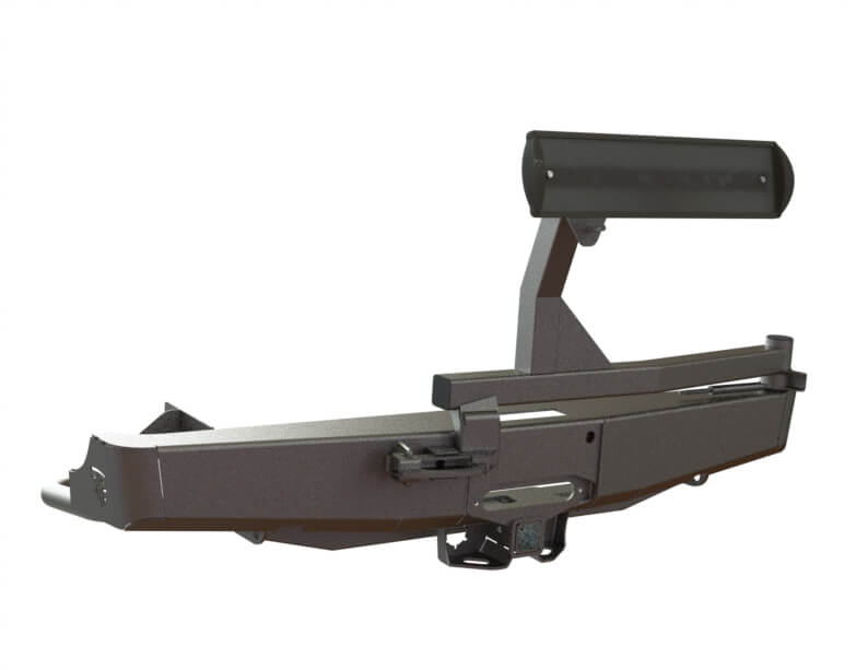 картинка Бампер силовой задний Mitsubishi L200 2006-2013 квадрат, лебедка, калитка центр