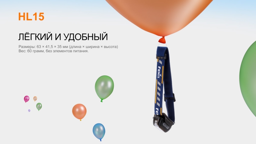 картинка Налобный фонарь Fenix HL15 черный