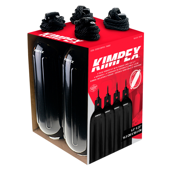 картинка Комплект кранецев (4 шт) с шнурами Kimpex 584х165, черный