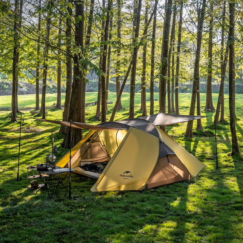 картинка Палатка Naturehike Butterfly NH21YW132 210T двухместная, желто-коричневая, 6927595782910