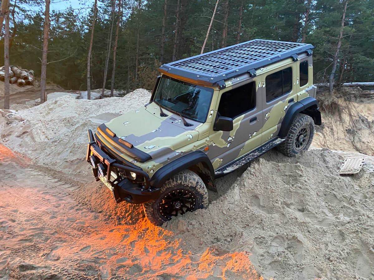 картинка Багажник Suzuki Jimny 5 дверей алюминиевый с местами под встроенную оптику