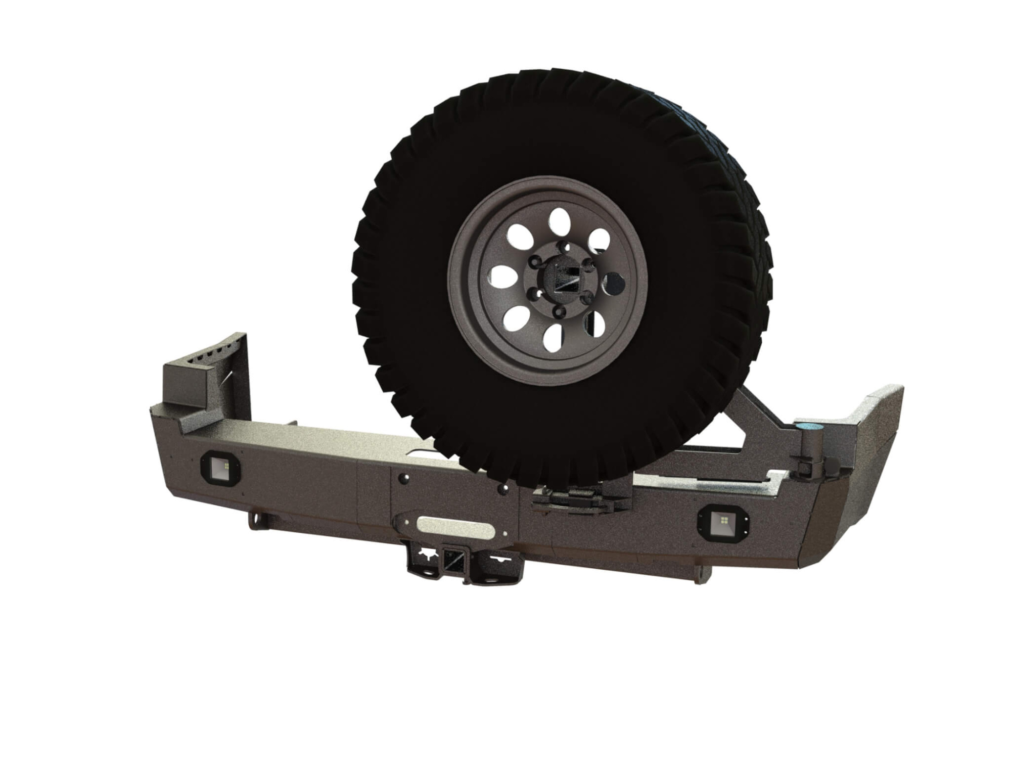 картинка Бампер силовой задний Nissan Patrol Y61 1997+ квадрат, калитка справа, лебедка, птф