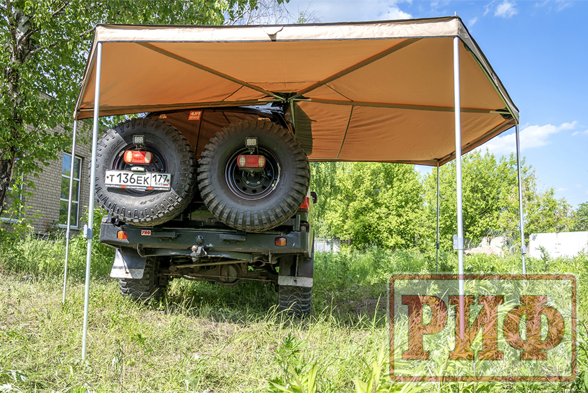 картинка Маркиза комбинированная прямоугольная с веерной частью 2,0х2,0м правая
