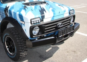 картинка Бампер передний Нива Лада под лебедку с узким барабаном