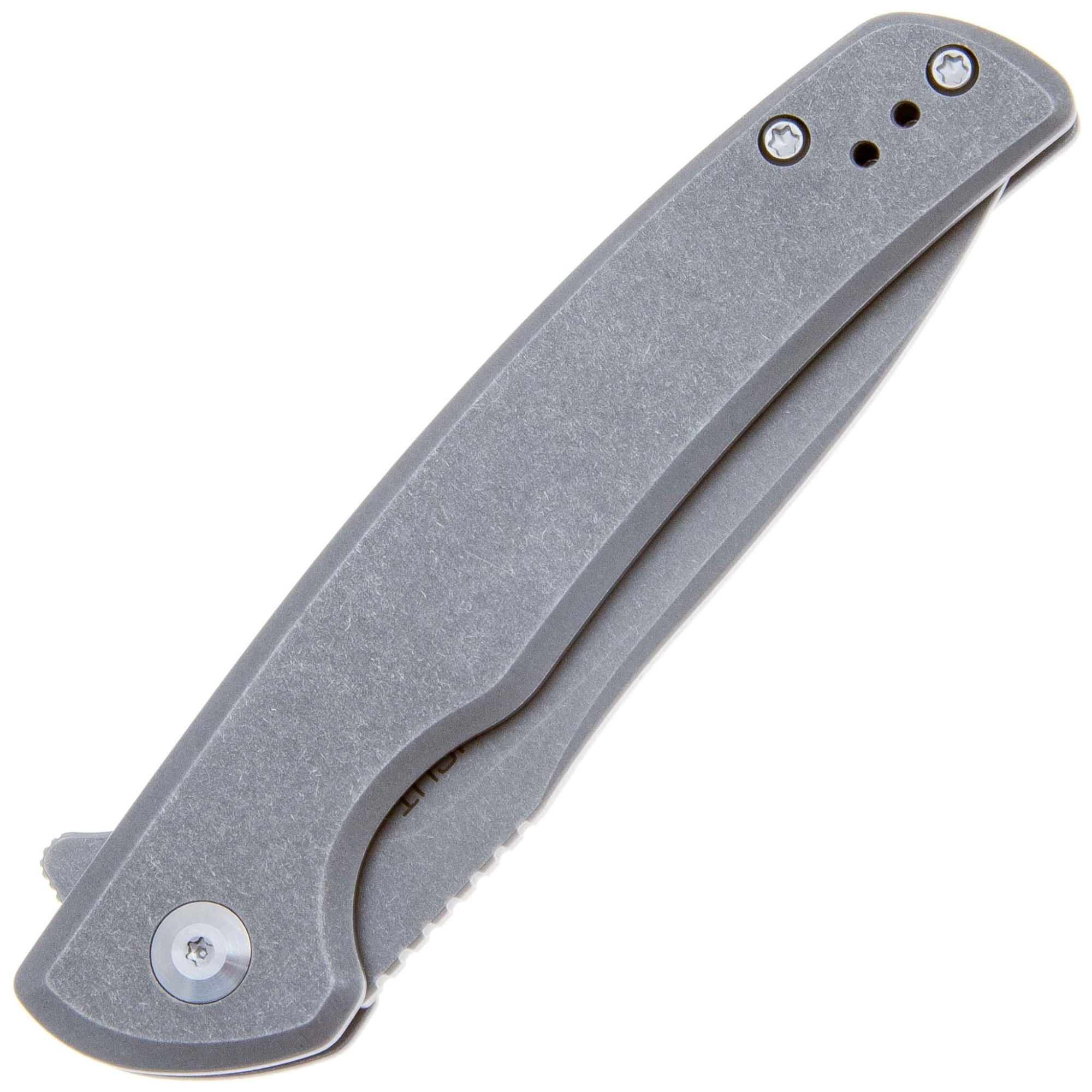 картинка Складной нож SENCUT Tynan 10Cr15CoMoV Steel Gray Stonewashed Handle Stainless Gray