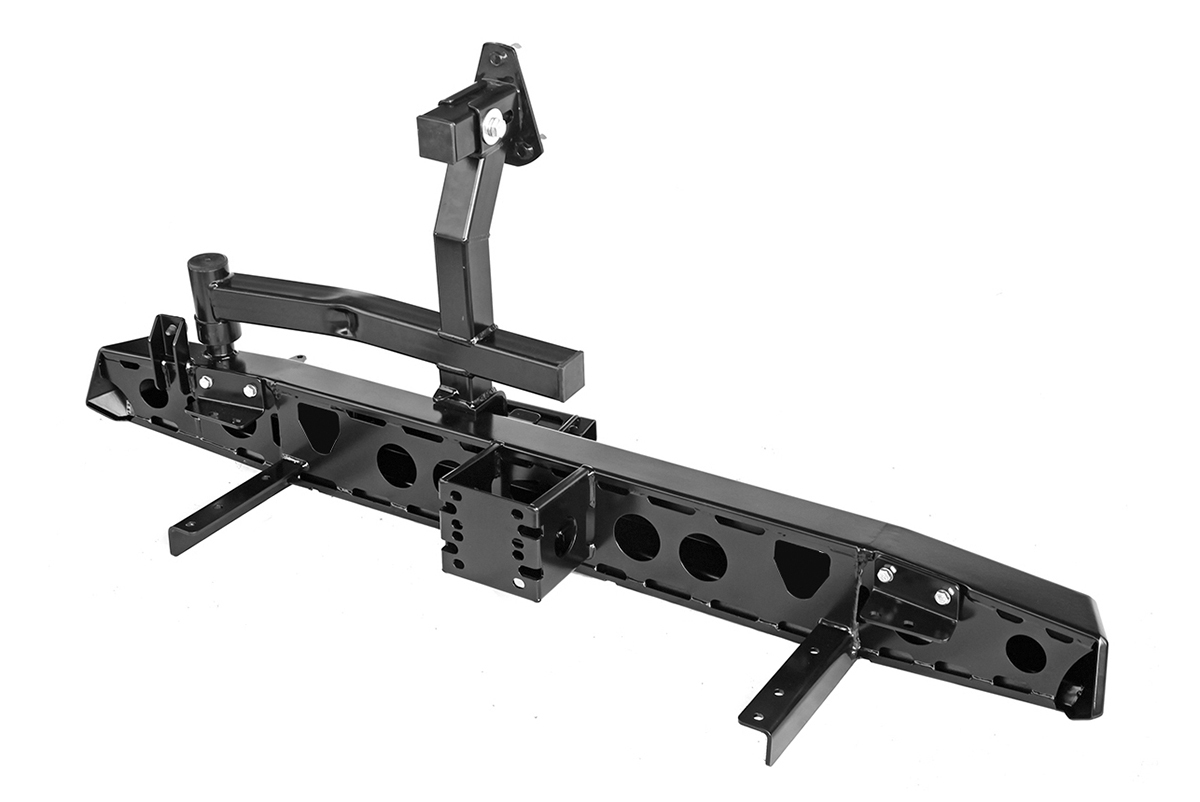 картинка Бампер задний РИФ УАЗ Хантер с квадратом под фаркоп, фонарями и калиткой (правой), подсветкой номера