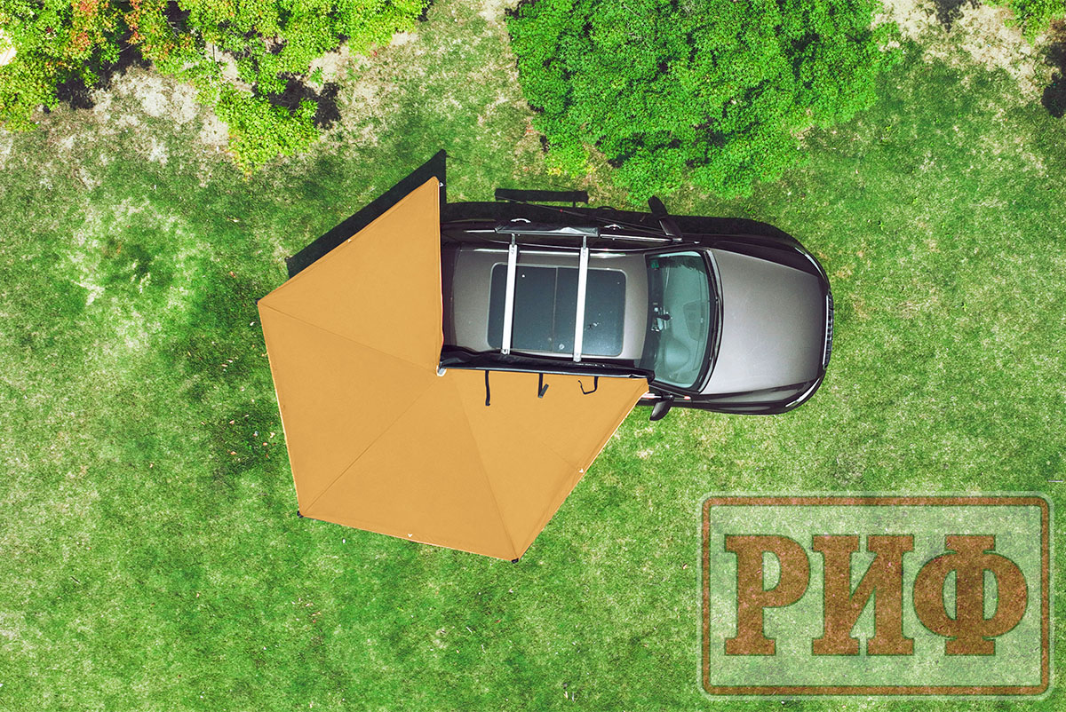 картинка Маркиза автомобильная РИФ веерная, безопорная 2,0х2,0 м (правая)