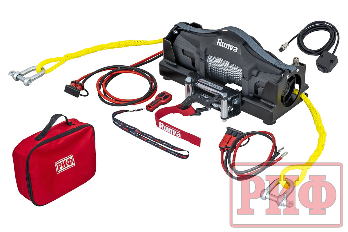 картинка Лебёдка переносная РИФ 6000F c площадкой, стальной трос