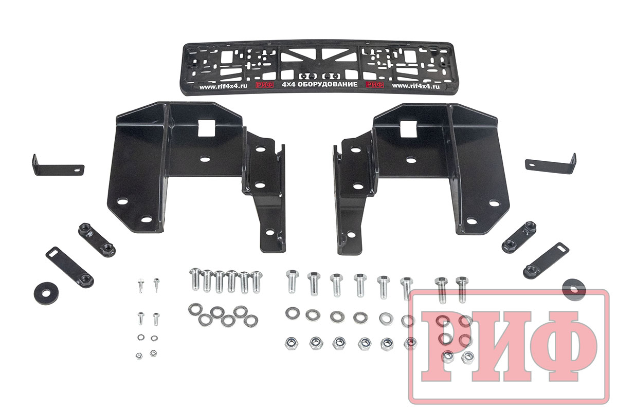 картинка Бампер РИФ передний Toyota Land Cruiser 76/78 2007+ c доп. фарами и защитной дугой, под штатную лебедку