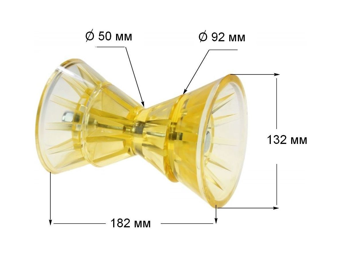 картинка Ролик носовой 4" желтый с крепежом