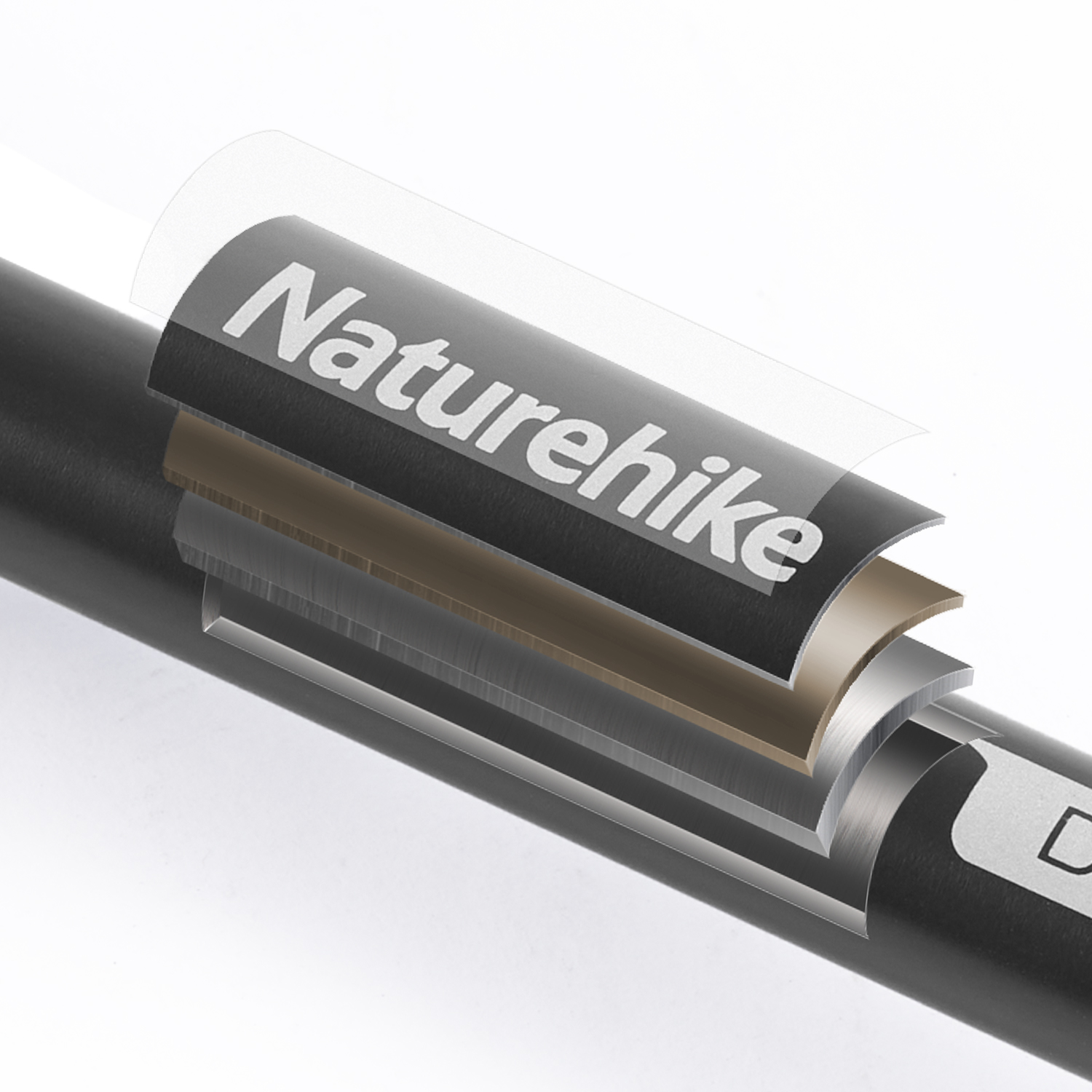 Палка треккинговая Naturehike 7075 AL NH17D017-D  61-135 черный