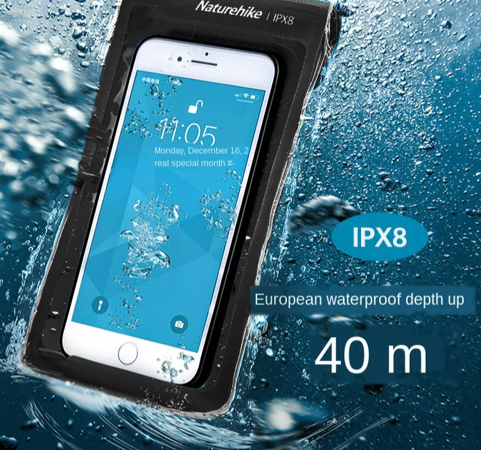 картинка Гермочехол Naturehike плоский для телефона 11х20см. (черный)
