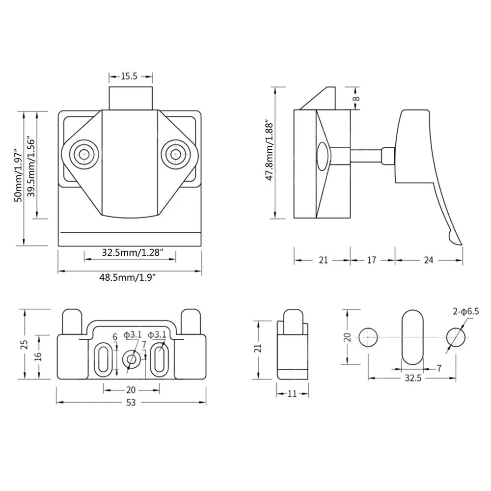 картинка Ручка-замок мебельная BL08-GB (антрацит)