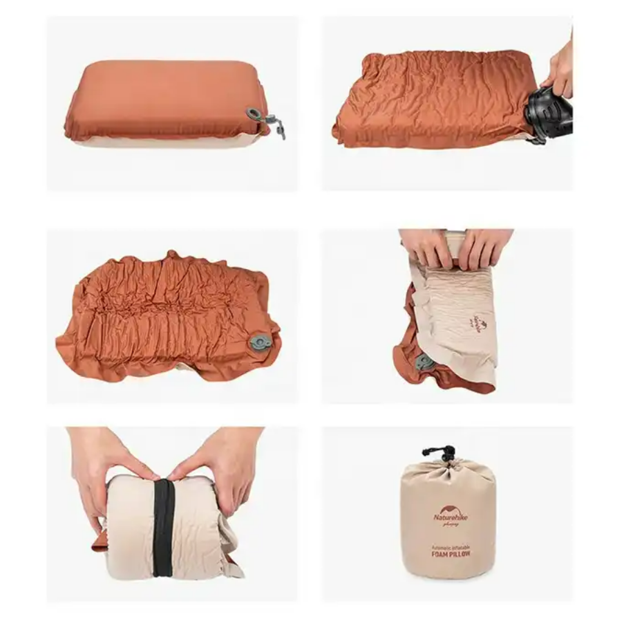 картинка Подушка самонадувающаяся Naturehike 46x30x17см, бежевая