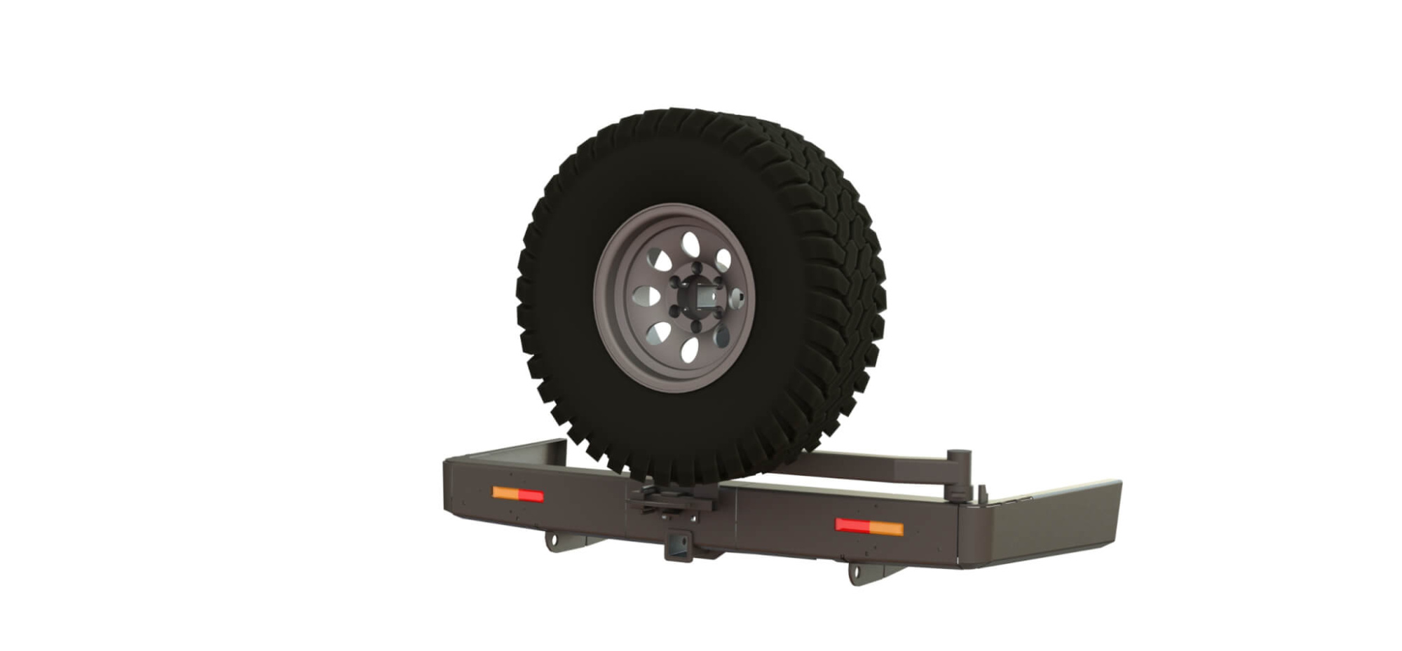 картинка Бампер силовой задний Mitsubishi Pajero Sport 2016-2021 квадрат, калитка центр, фонари