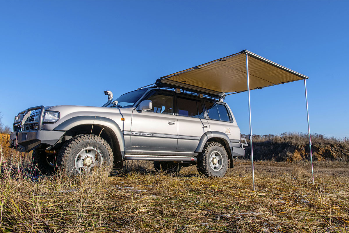 картинка Палатка с автомобильным тентом-маркизой, солнцезащитная РИФ  2х2 м 