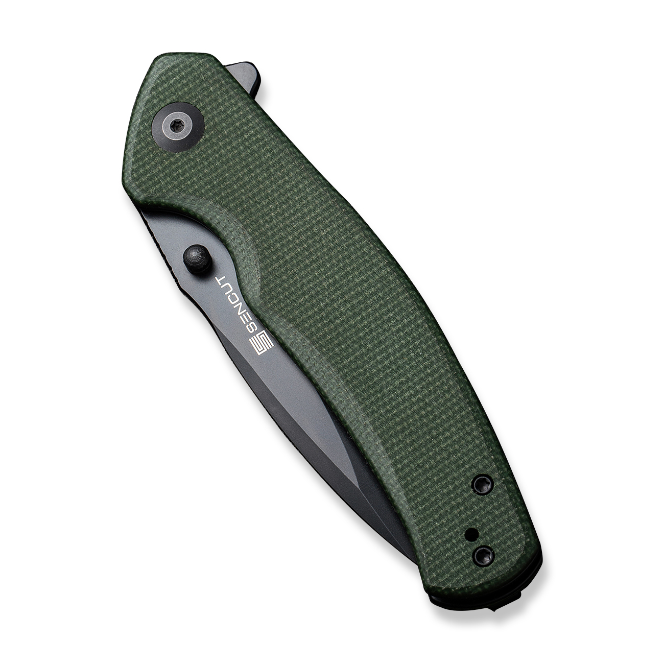 картинка Складной нож SENCUT Slashkin D2 Steel Black Handle Green Canvas Micarta