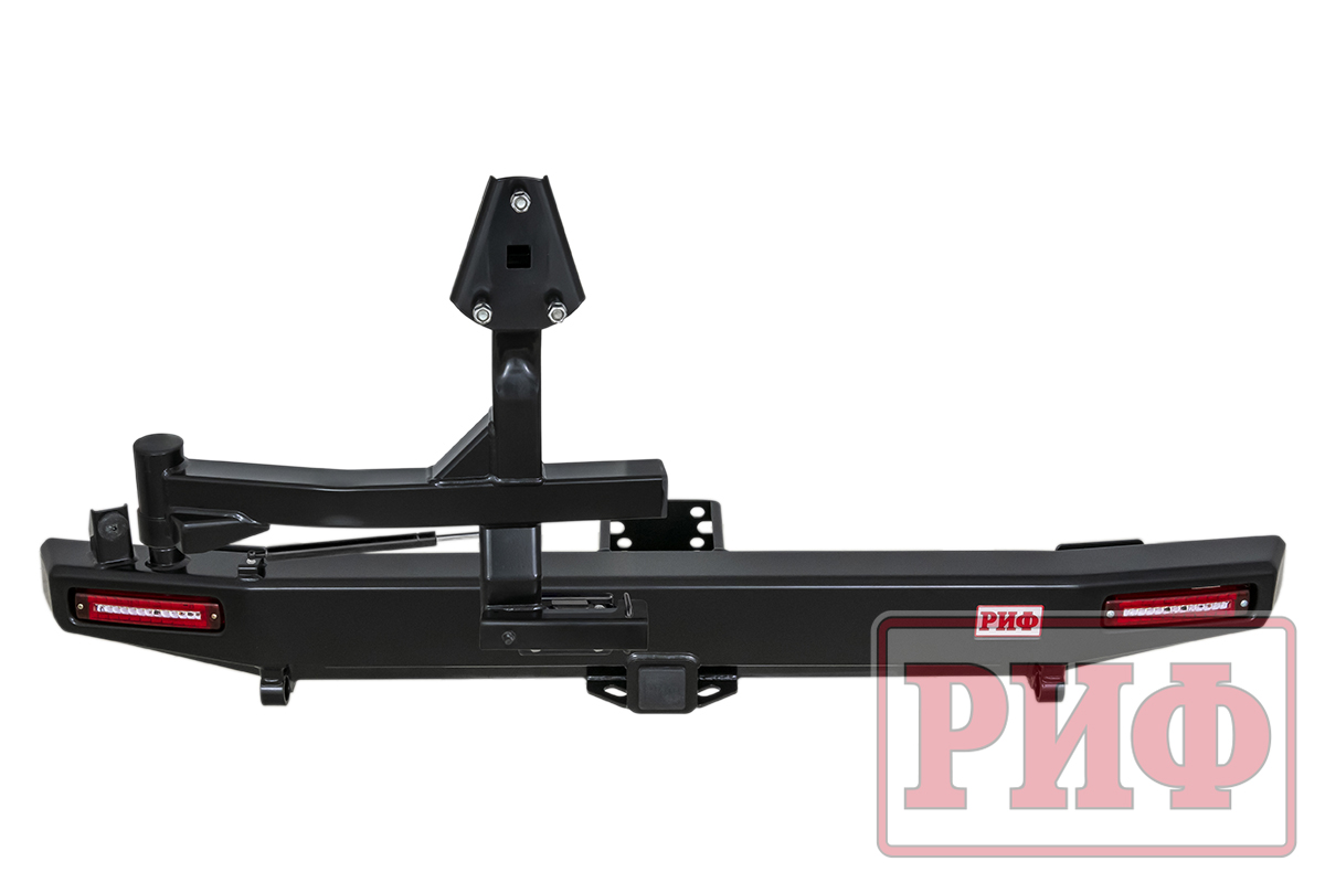 картинка Бампер задний РИФ УАЗ Хантер с квадратом под фаркоп, фонарями и калиткой лифт