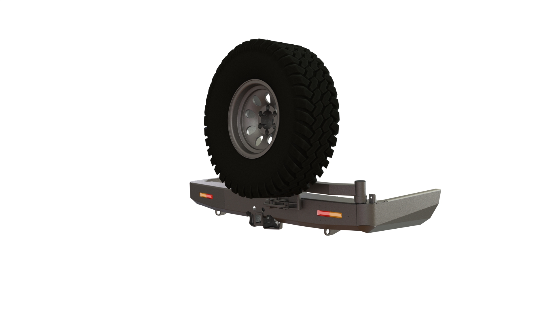 картинка Бампер силовой задний Toyota Land Cruiser Prado 78 квадрат, калитка справа, фонари