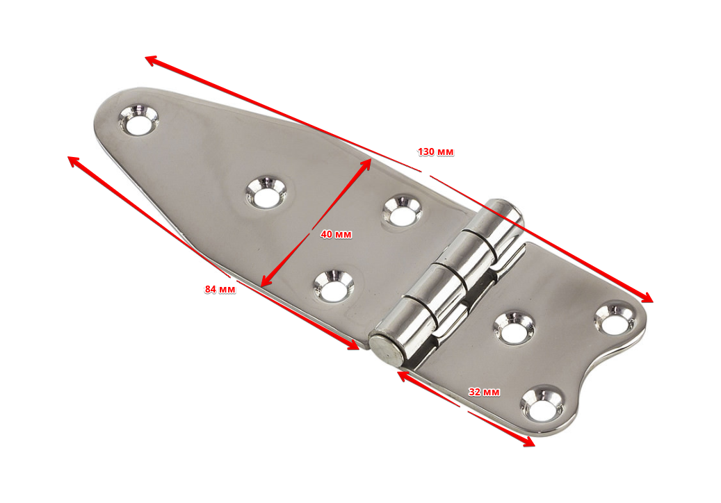 картинка Петля 130х40х2 мм нержавеющая